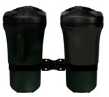 Doppel-Abfallbehälter aus Kunststoff  mit Deckel, schwarz